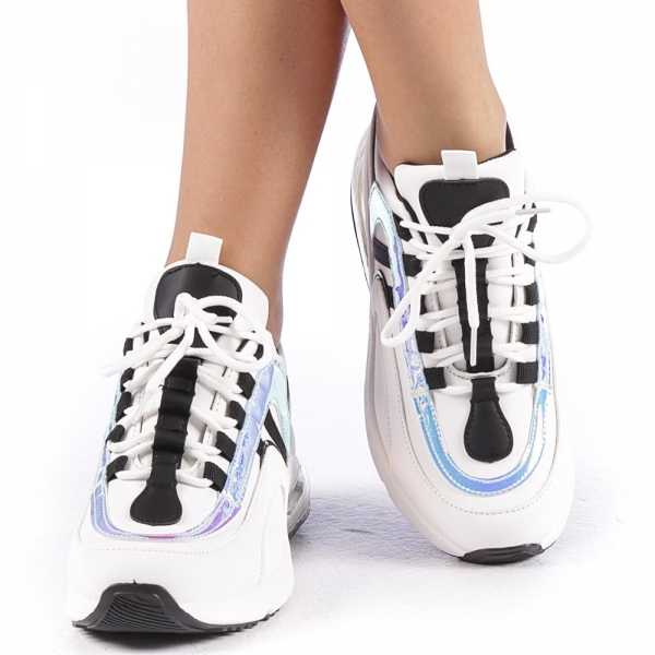 Γυναικεία αθλητικά παπούτσια Nikol λευκά, 5 - Kalapod.gr